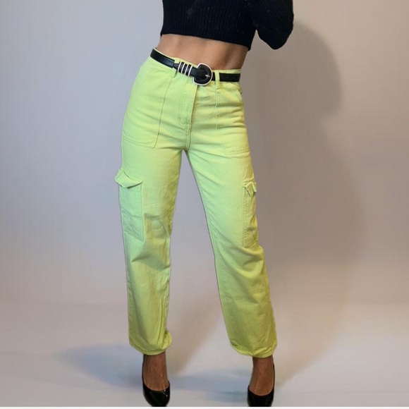 Neon Green  Cargo Pants - Picture 1 of 5